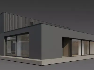 Modern Minimalist Two-Story House 3D model