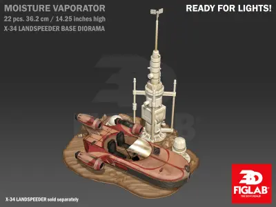 X-34 LANDSPEEDER BASE DIORAMA 3D model