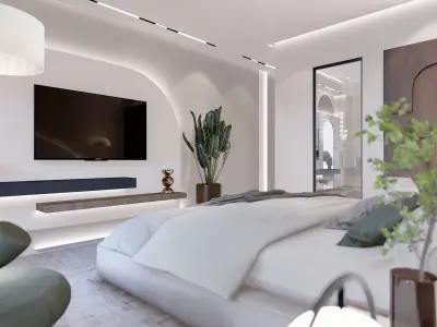 Bedroom with dressing room and a bathroom sketchup design 3D model