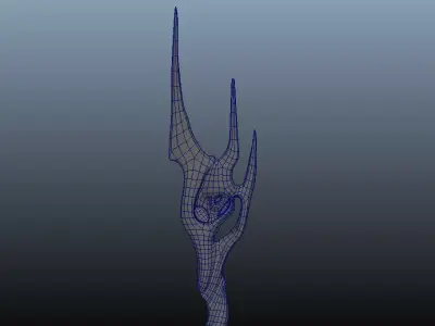 Trident Poseidon  Low-poly 3D model