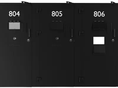 Prison Cell Security Door Steel Black 3D model