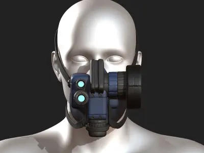 Gas mask scifi futuristic military combat  Low-poly 3D model