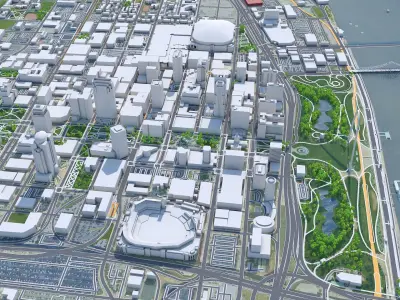 Saint Louis City Missouri USA Low-poly 3D model