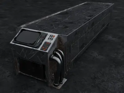 sci-fi desk Low-poly 3D model