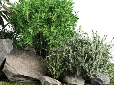 Stone and Bush Pack 23 3D model