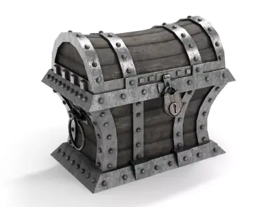 Old Pirate Chest Low-poly 3D model