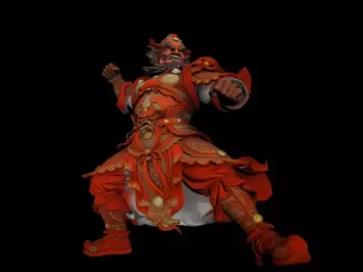 China Zhong Kui Warrior  Heavenly King Yasha Door God 3D model
