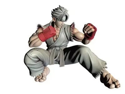 Street Fighter 3D Battle Scene 3D print model