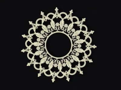 Central decor ornament for furniture 3D model 1097