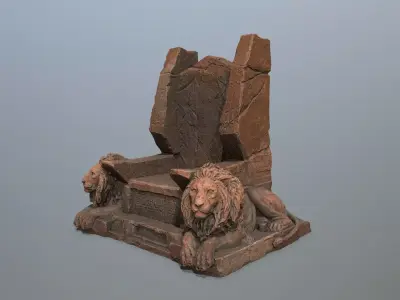 Lion Throne Low-poly 3D model