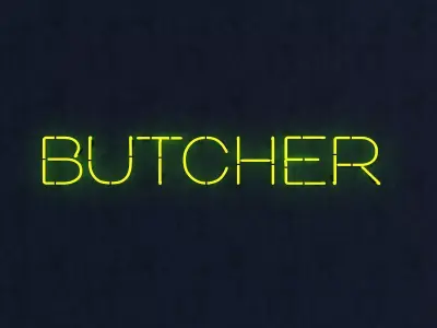 Butcher Neon Sign Low-poly 3D model