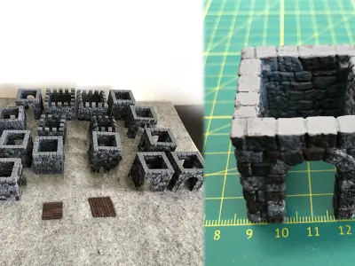 Castle builder - Square small towers 3D print model