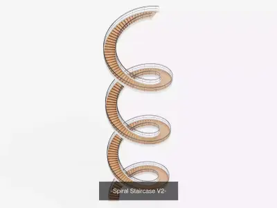 6 Spiral Staircases Collection - Modern Interior Stairs 3D Model Pack