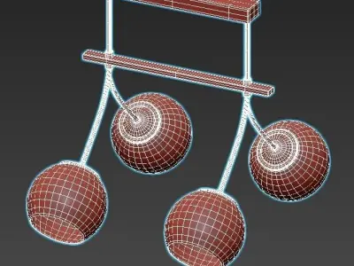 arezzo-52553-0 three sphere pendant light in chrome 3D model