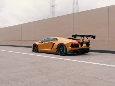 Automotive Urban Panel Scene - Realistic Car Render Backdrop 3D model