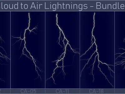 Realistic Lightnings Bundle 03 - 5 pack CA