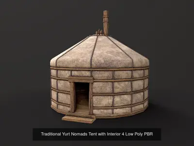 Traditional Yurt Nomads Tent with Interior Collection 3D Model Pack