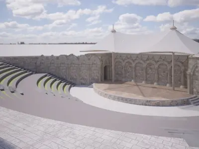 Performance Stage Amphitheatre Live Concert Low-poly 3D model