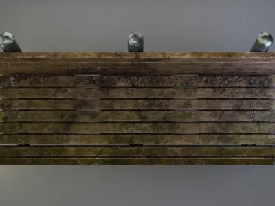 Old Rusty Metal Bench GameReady Low Poly PBR Asset Low-poly 3D model