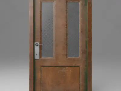 Old Dirty Wooden Door Low-poly 3D model