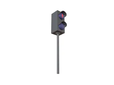 Pedestrian Traffic Light V1 002 Low-poly 3D model