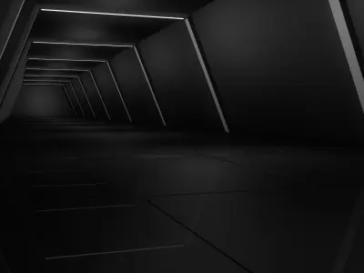 Sci Fi Corridor Low-poly 3D model 12