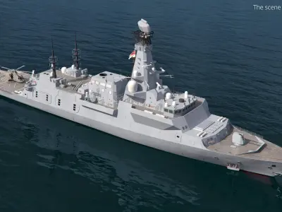  Royal Navy Frigate Type 26 Afloat with AW101 Merlin Grey 