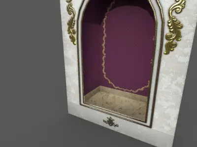 Old white plaster Wall hole Low-poly 3D model