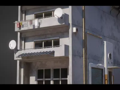 Dystopian Cyberpunk Building 9 Low-poly 3D model