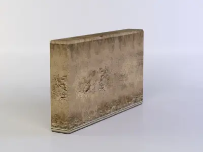 Wall fragment Low-poly 3D model