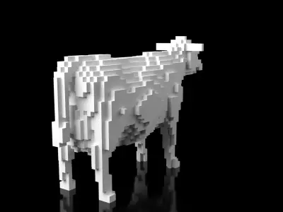 Cow Minecraft Voxel Low-poly 3D model