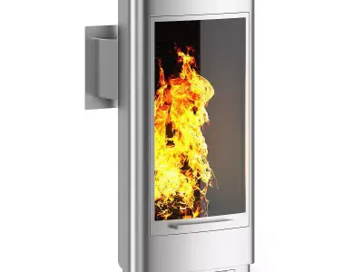 Standing Metal Fireplace 1 3D model