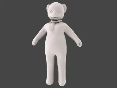 Humansize Rigged Teddy Bear Character Low-poly 3D model