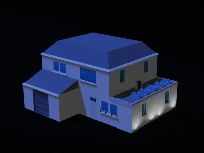 Modular Building Set Low-poly 3D model
