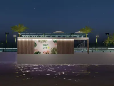 Padel Court Low-poly 3D model