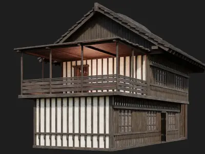 Old Medieval Building 4K Textures GameReady 112 Low-poly 3D model