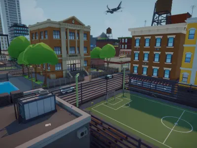 Low Poly Mega City Low-poly 3D model