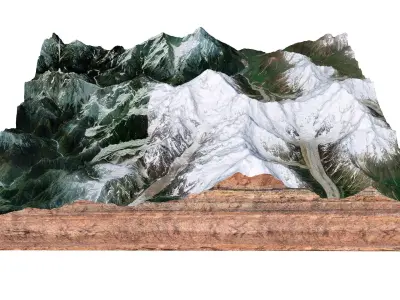 Gyala Peri Mountain China 3D model