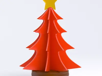 christmas tree table show piece Red 3D model