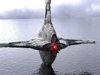 Sci-Fi Ocean Diver Ship 4 Low-poly 3D model