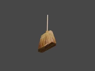 Straw Broom - Vassoura de Palha Low-poly 3D model