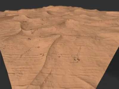 LANDSCAPE DESERT Low-poly 3D model