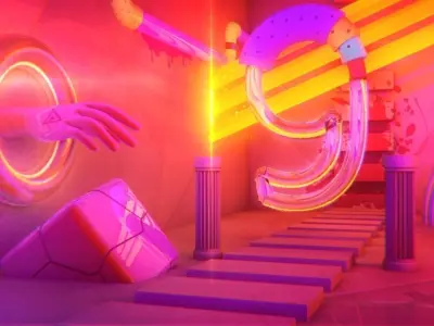 abstract animation  Low-poly 3D model