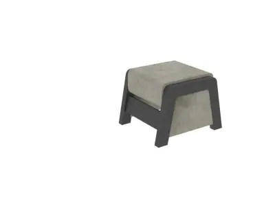 Chair concrete stool - person 3D model