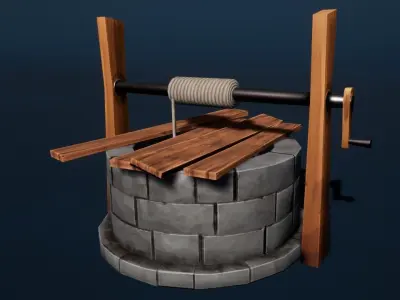 Medieval Well Stylized Low-poly 3D model