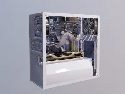 gaming pc with graphics card 3D model
