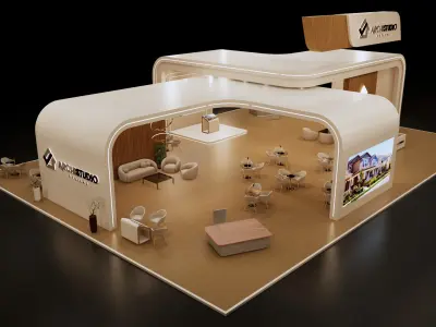Real estate booth 28m x 20m  3D model