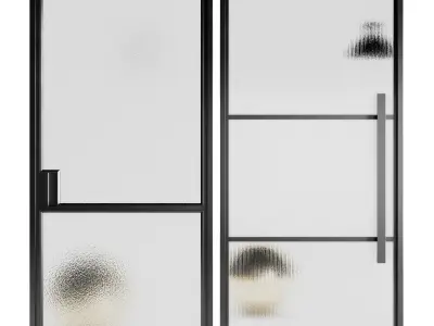 Set Modern Door 03 3D model
