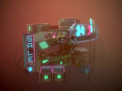 Sci-fi Shop Low-poly 3D model