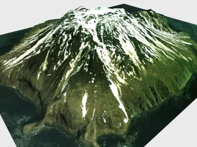 Antsiferov Island Kuril Islands 3D model